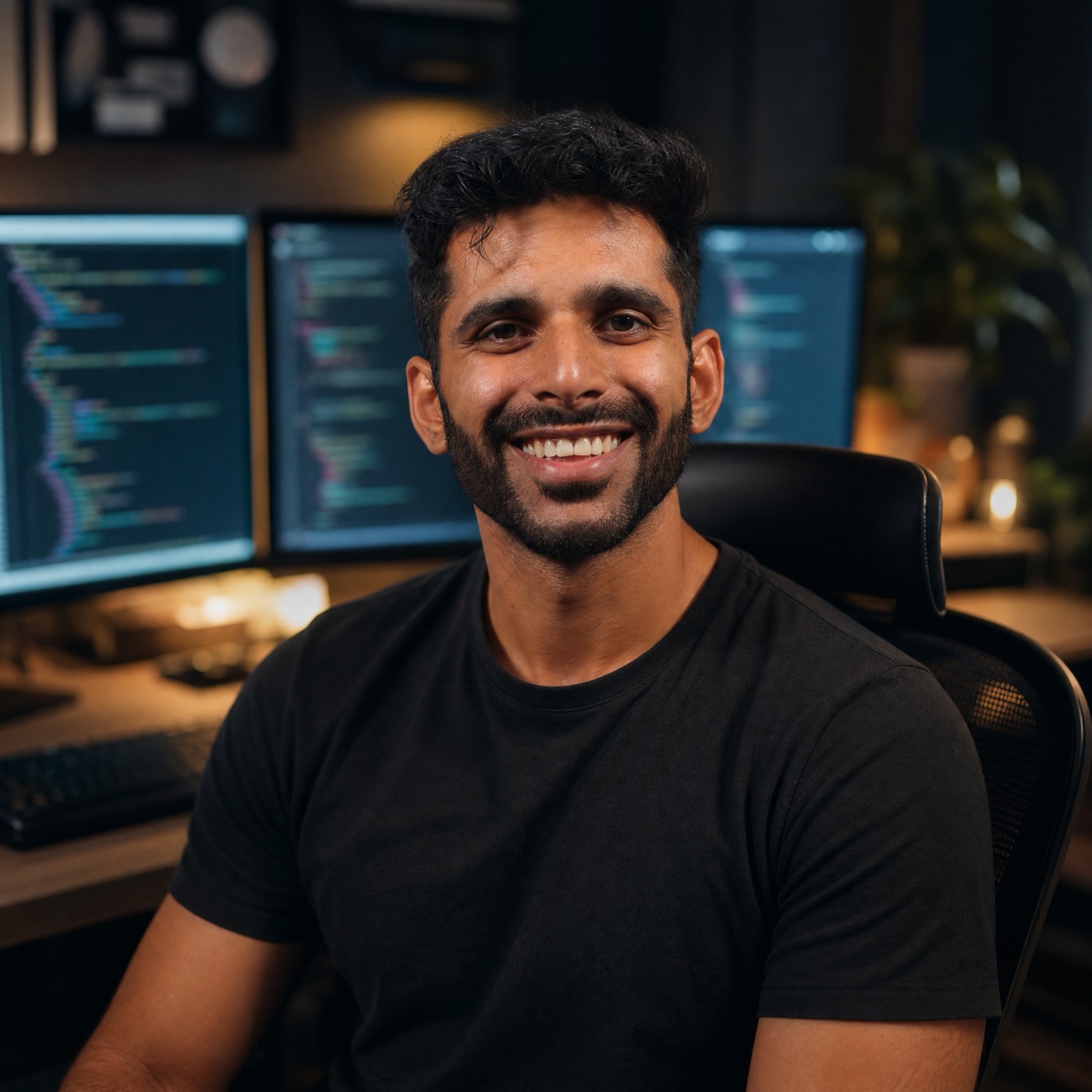 Vishal Punia, Gründer von Verselo, an seinem Schreibtisch